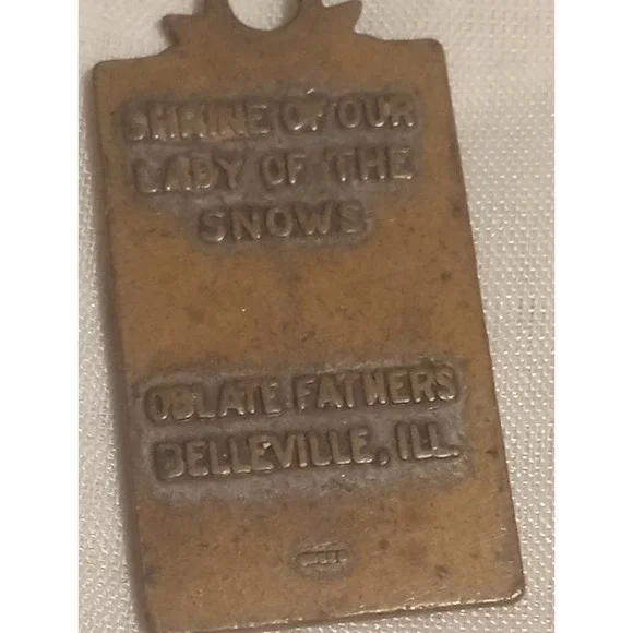 Religious rectangle pendant medal Our lady Of The Snow - Picture 3 of 6